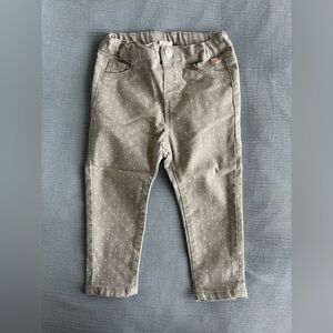 H&M Baby Girls Gray/White Dots Pants Size 18Months
